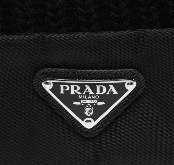 PRADA Re-Nylon Patch Wool Beanie