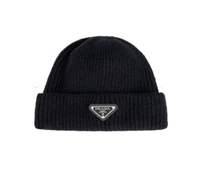 PRADA Wool Black Beanie