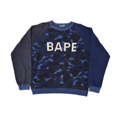 BAPE Early 2000s Blue Camo Crewneck