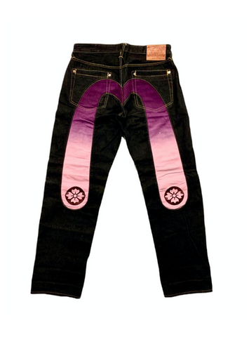 Evisu Daicock Purple Pink Gradient Daicock Jean