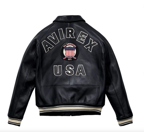 Avirex Varisty Black Leather Jacket