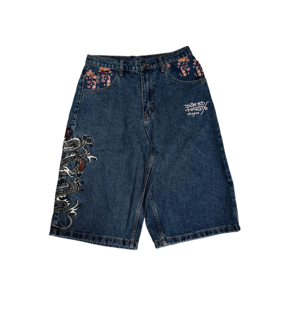 Ed Hardy Pink Blossom Denim Short