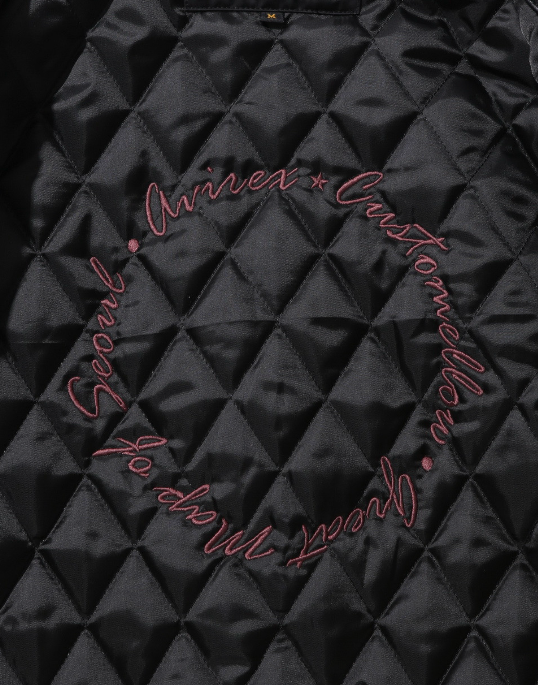 Avirex x Customellow Varisty Black Leather Jacket Limited Edition