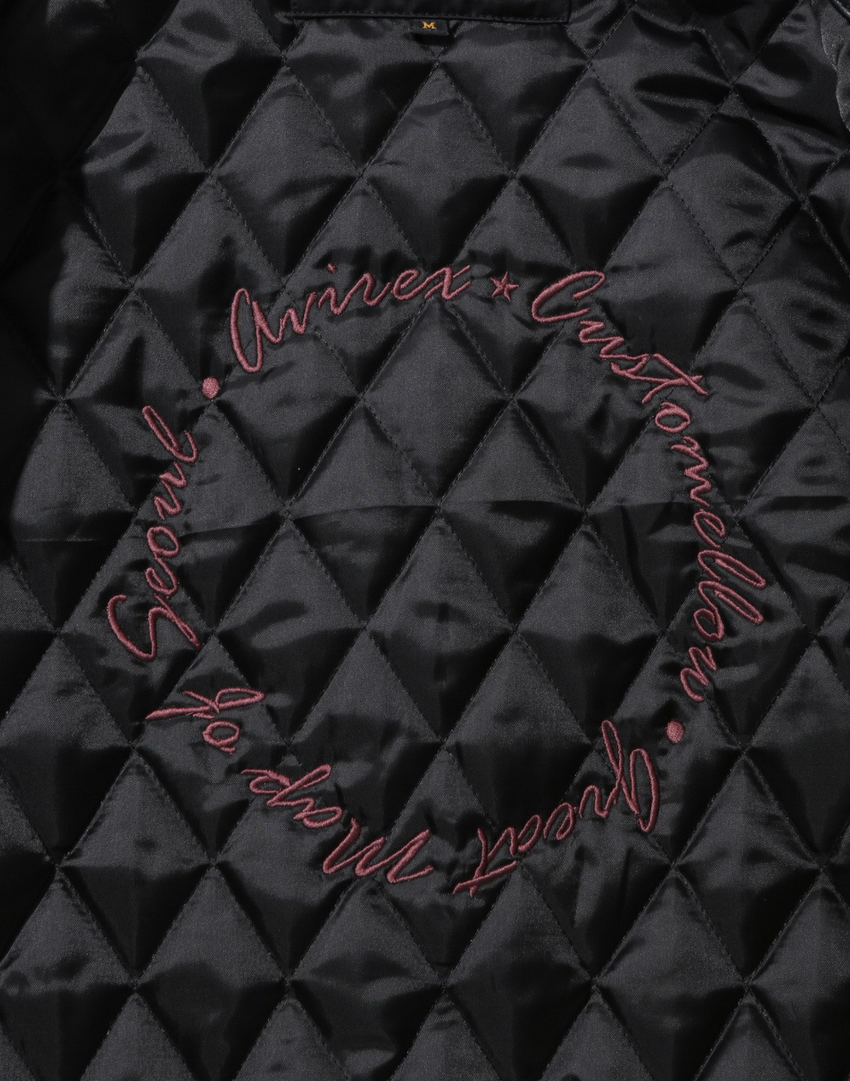 Avirex x Customellow Varisty Black Leather Jacket Limited Edition