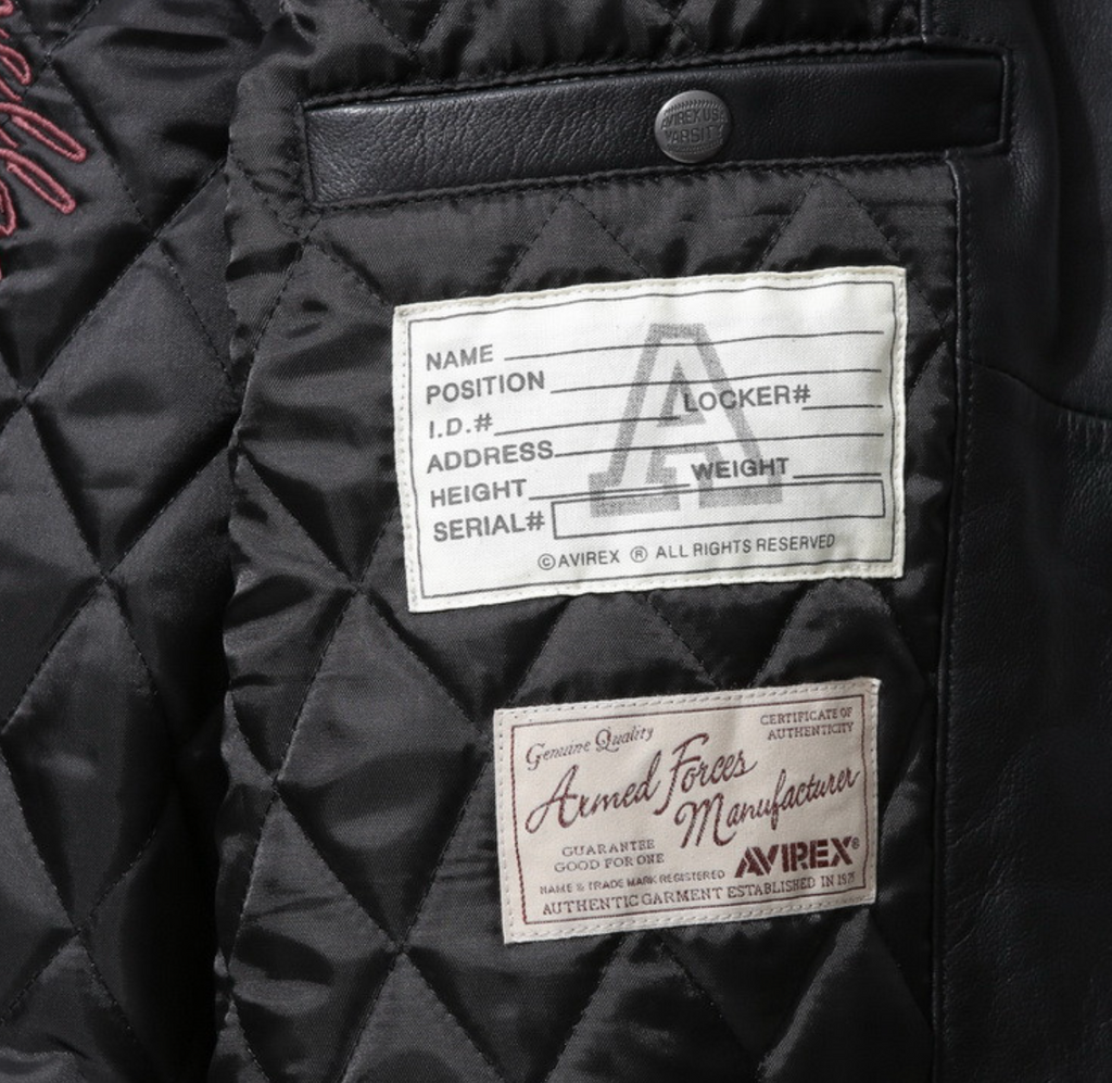 Avirex x Customellow Varisty Black Leather Jacket Limited Edition