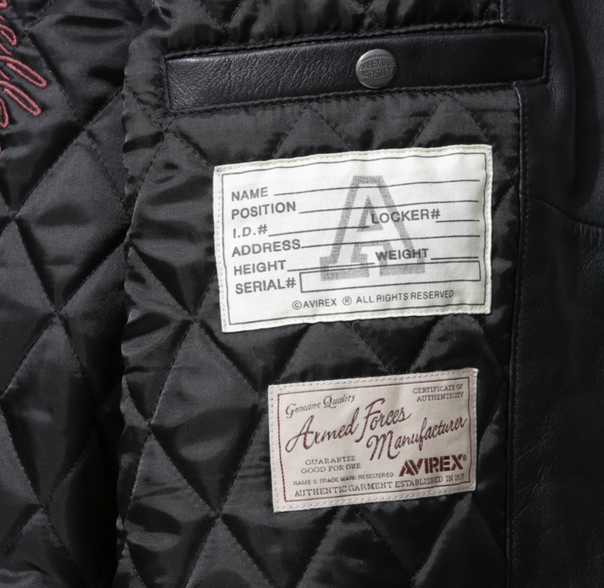 Avirex x Customellow Varisty Black Leather Jacket Limited Edition