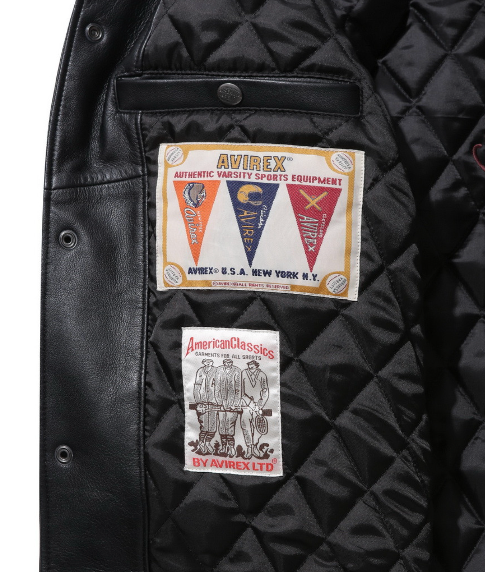 Avirex x Customellow Varisty Black Leather Jacket Limited Edition