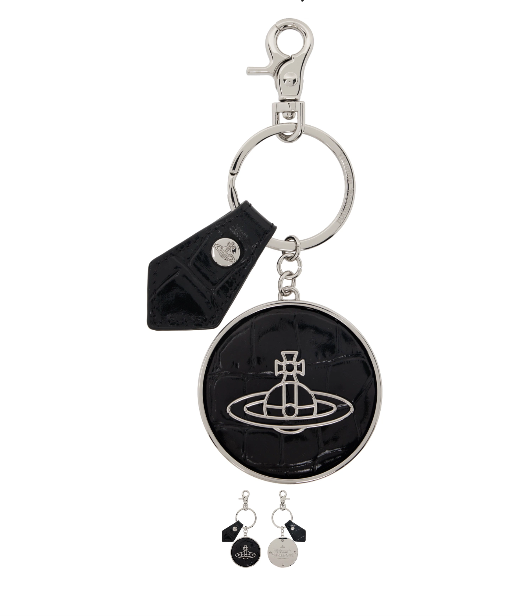 VIVIENNE WESTWOOD Silver & Black Thin Line Orb Keychain