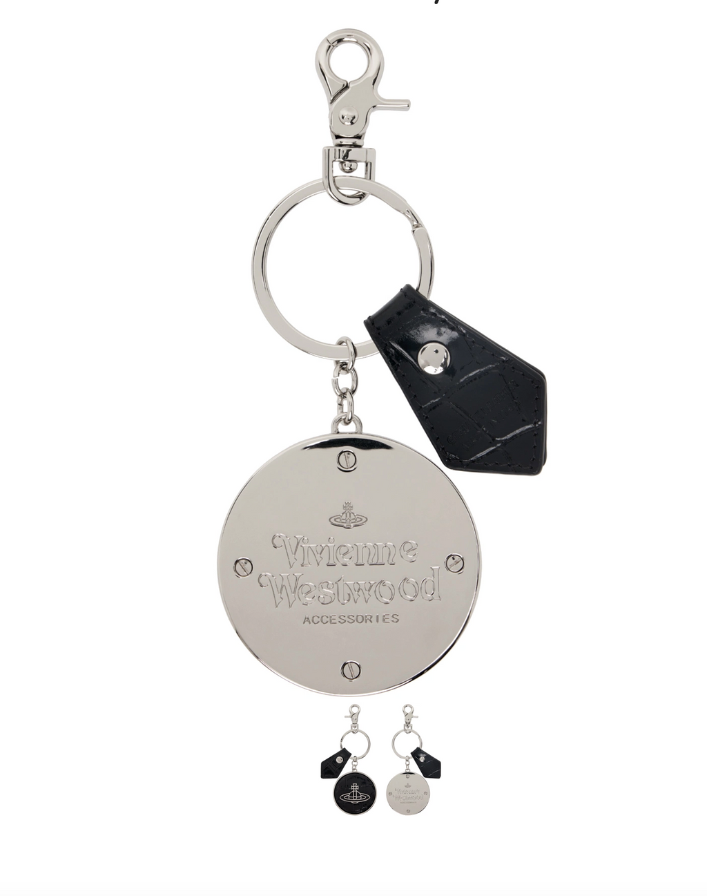 VIVIENNE WESTWOOD Silver & Black Thin Line Orb Keychain