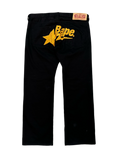 BAPE Embroidered Yellow Sta Black Pant