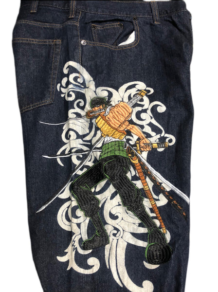 One Piece Zoro Embroidery Jean