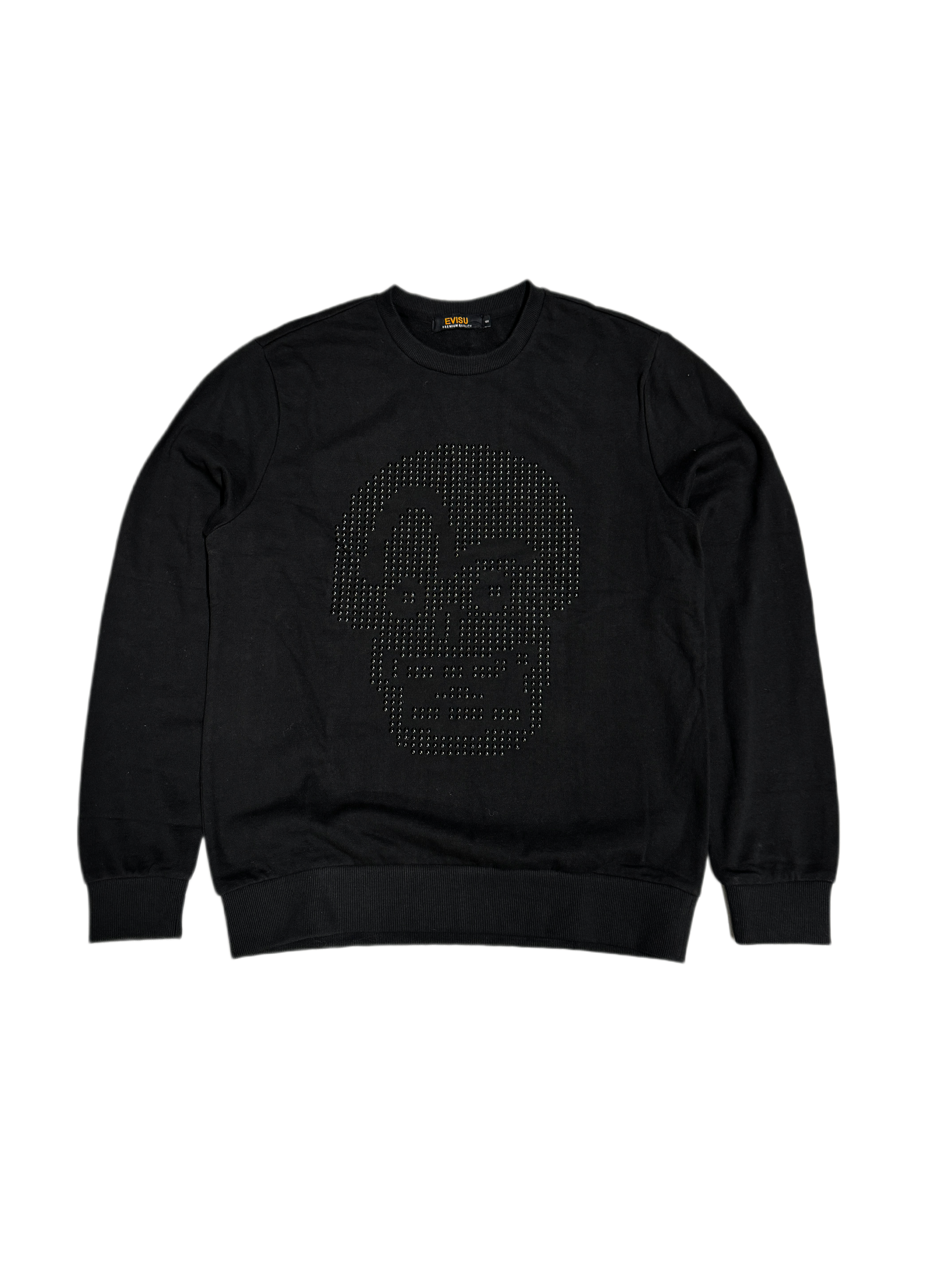 Evisu Black Dot Skull Face Crewneck