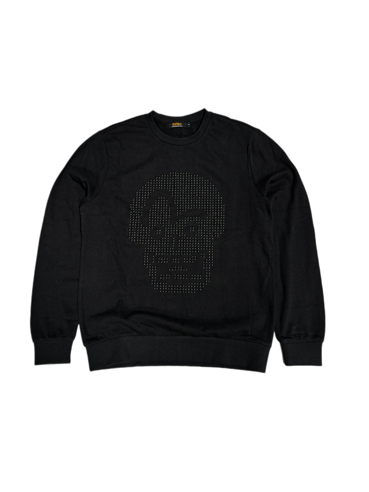 Evisu Black Dot Skull Face Crewneck