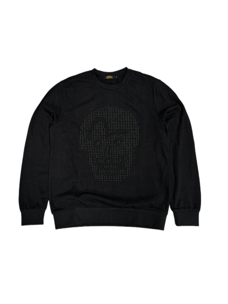 Evisu Black Dot Skull Face Crewneck