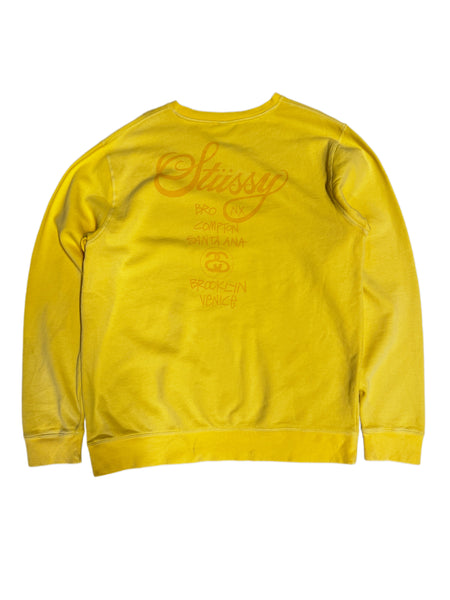 Stussy Yellow World tour Crewneck