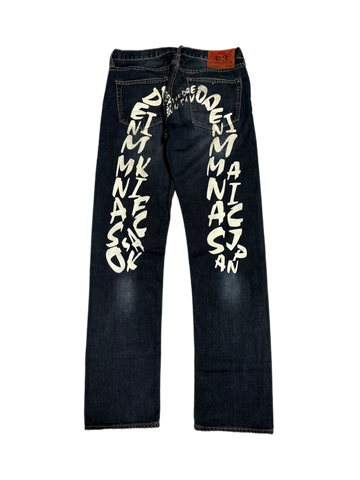 Evisu Wording Daicock Washed Denim Jean