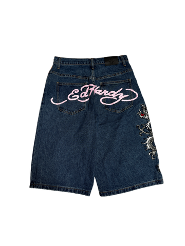 Ed Hardy Pink Blossom Denim Short