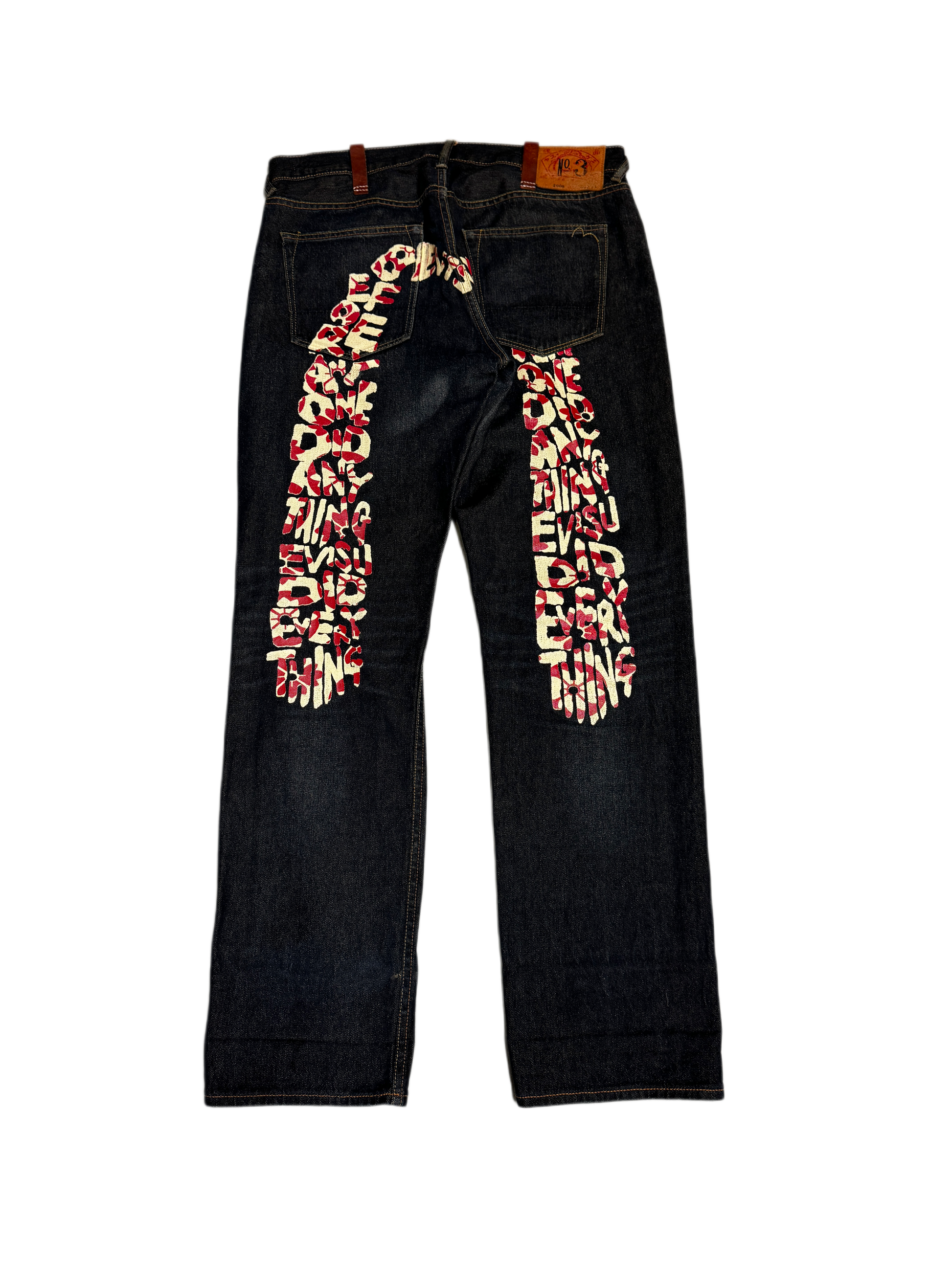 Evisu Wording Daicock Washed Denim Jean