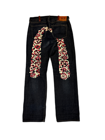 Evisu Wording Daicock Washed Denim Jean