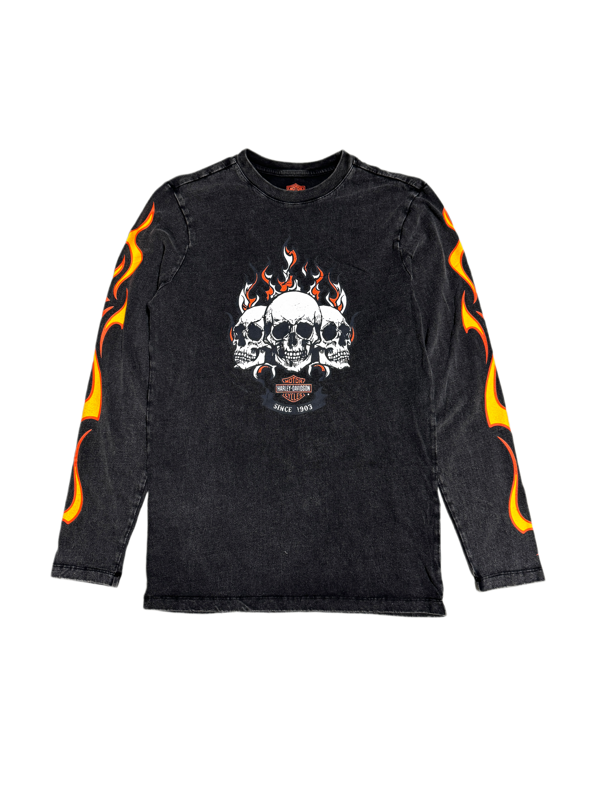 Harley Davidson Flame Skull Long Sleeve