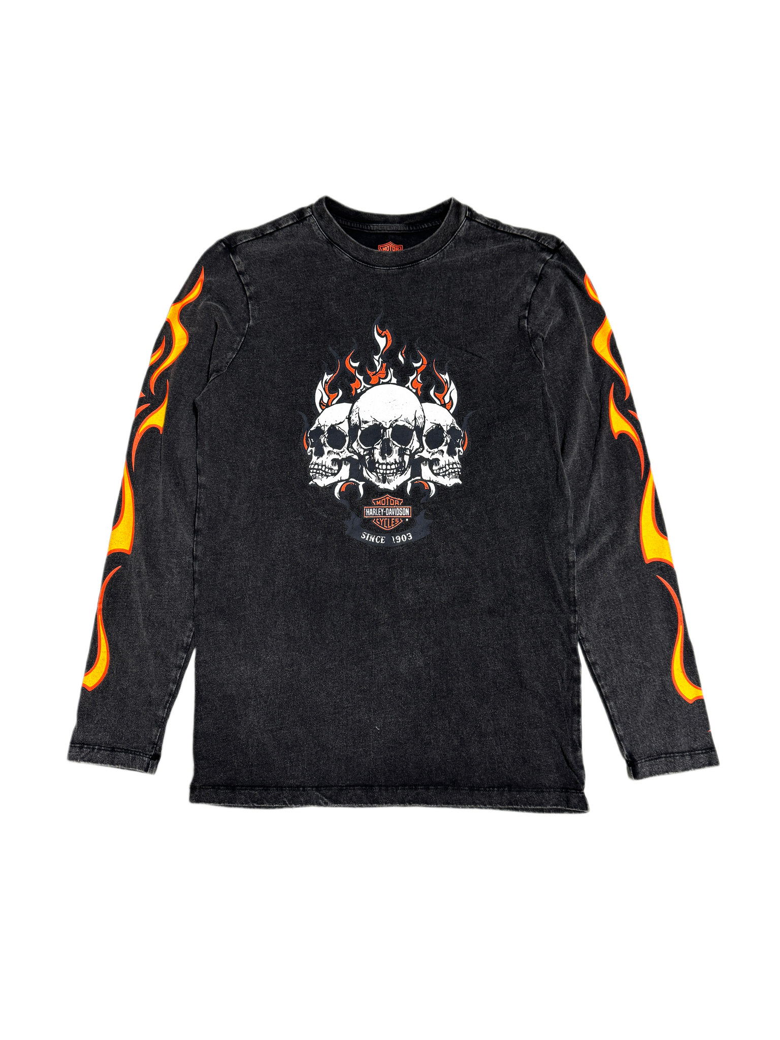 Harley Davidson Flame Skull Long Sleeve