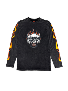 Harley Davidson Flame Skull Long Sleeve