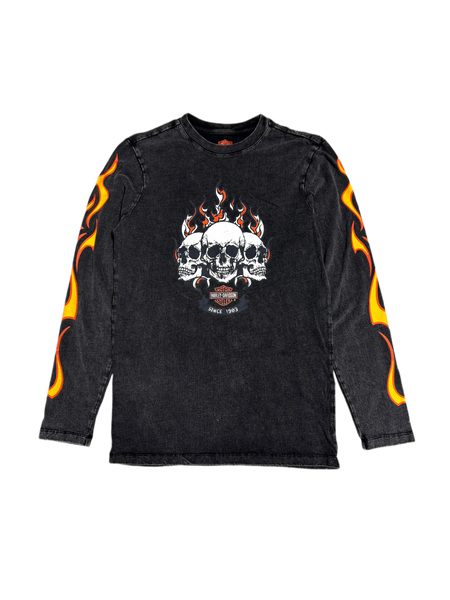 Harley Davidson Flame Skull Long Sleeve