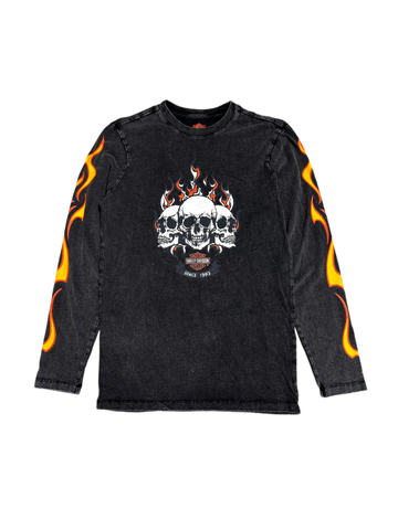 Harley Davidson Flame Skull Long Sleeve