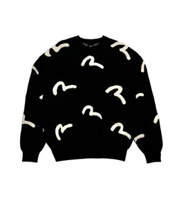 Evisu Seagull Monogram Black Knitwear