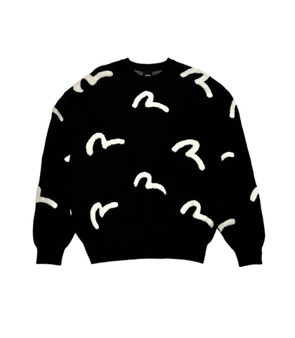 Evisu Seagull Monogram Black Knitwear