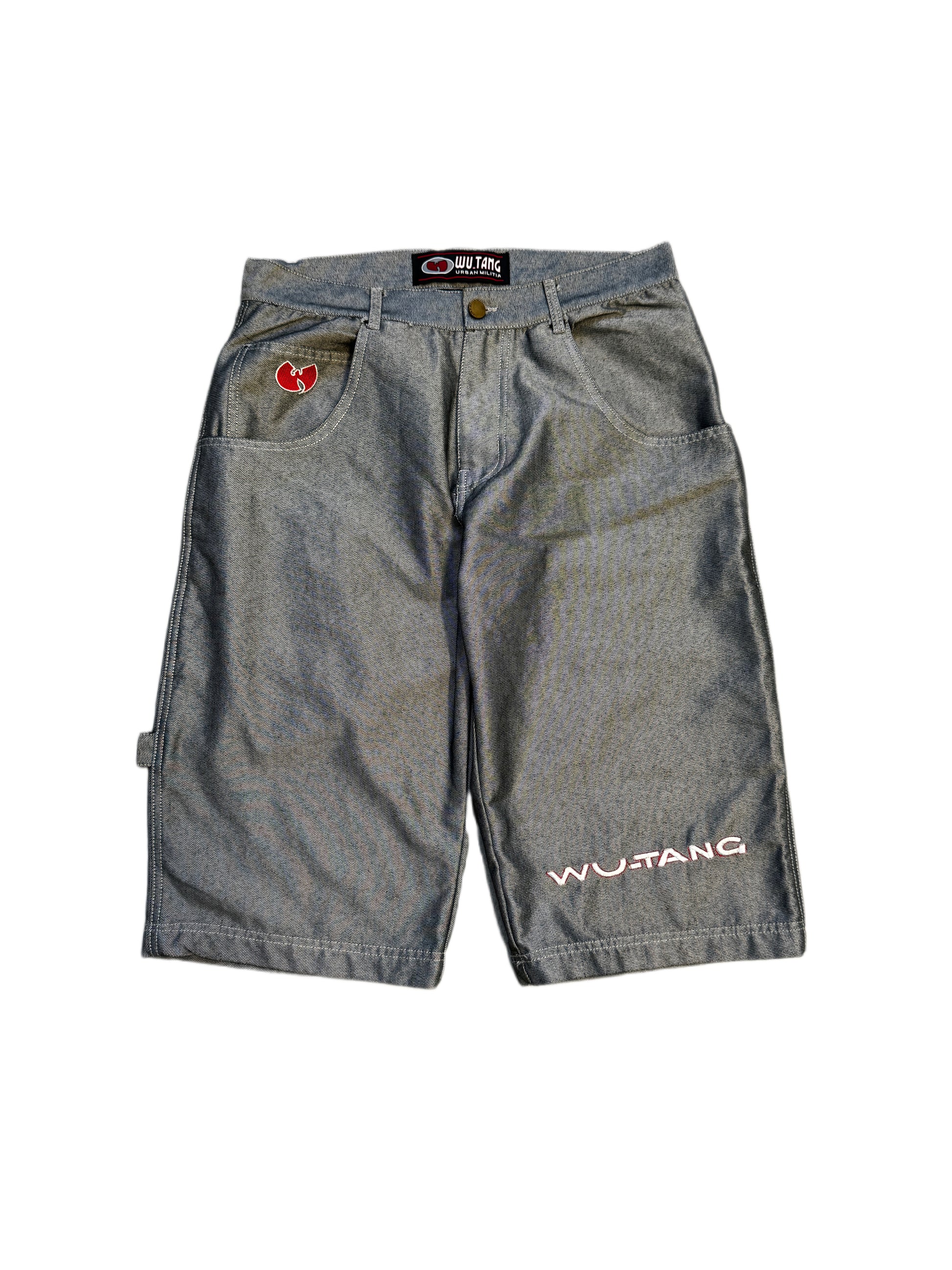 Wu-Tang 90s Silver Denim Baggy Jort