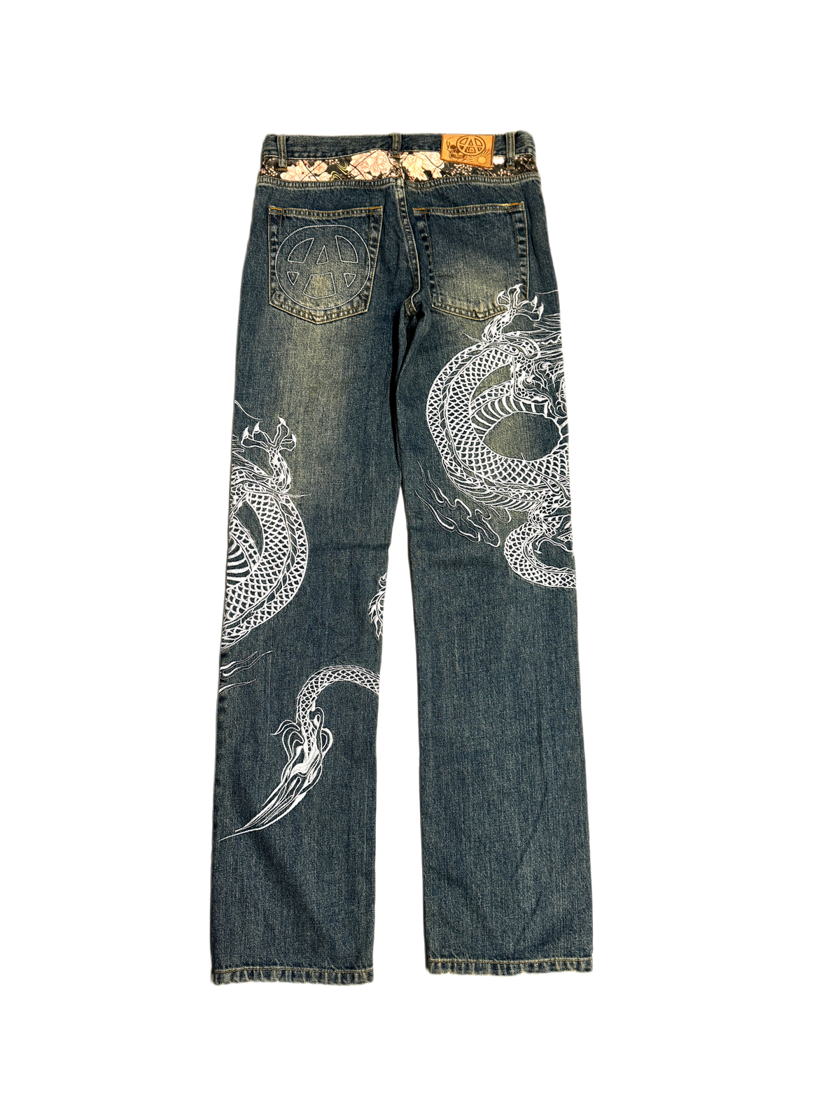 Acupuncture Dragon Washed Denim Jean