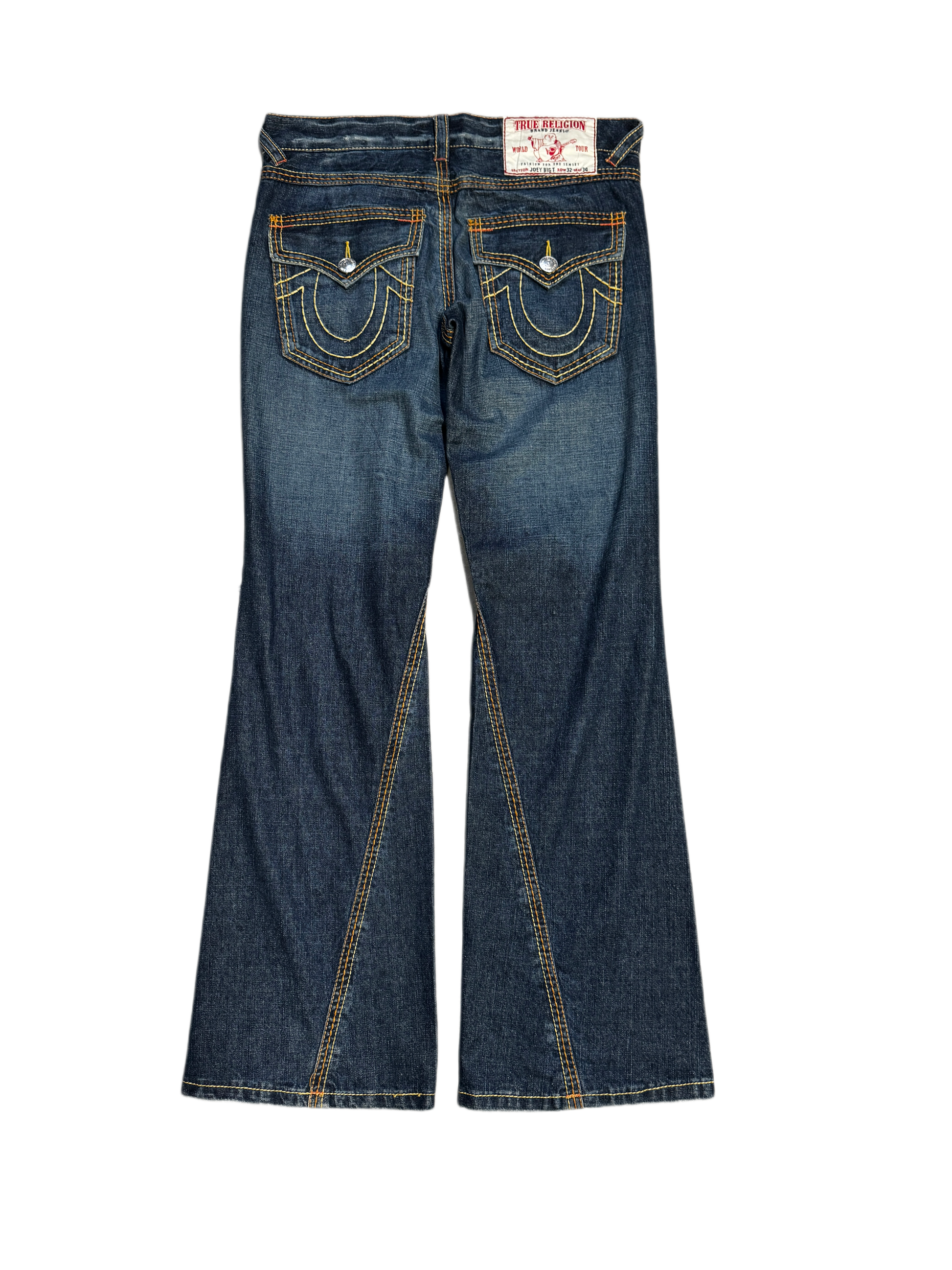 True Religion Flared Washed Denim Jean