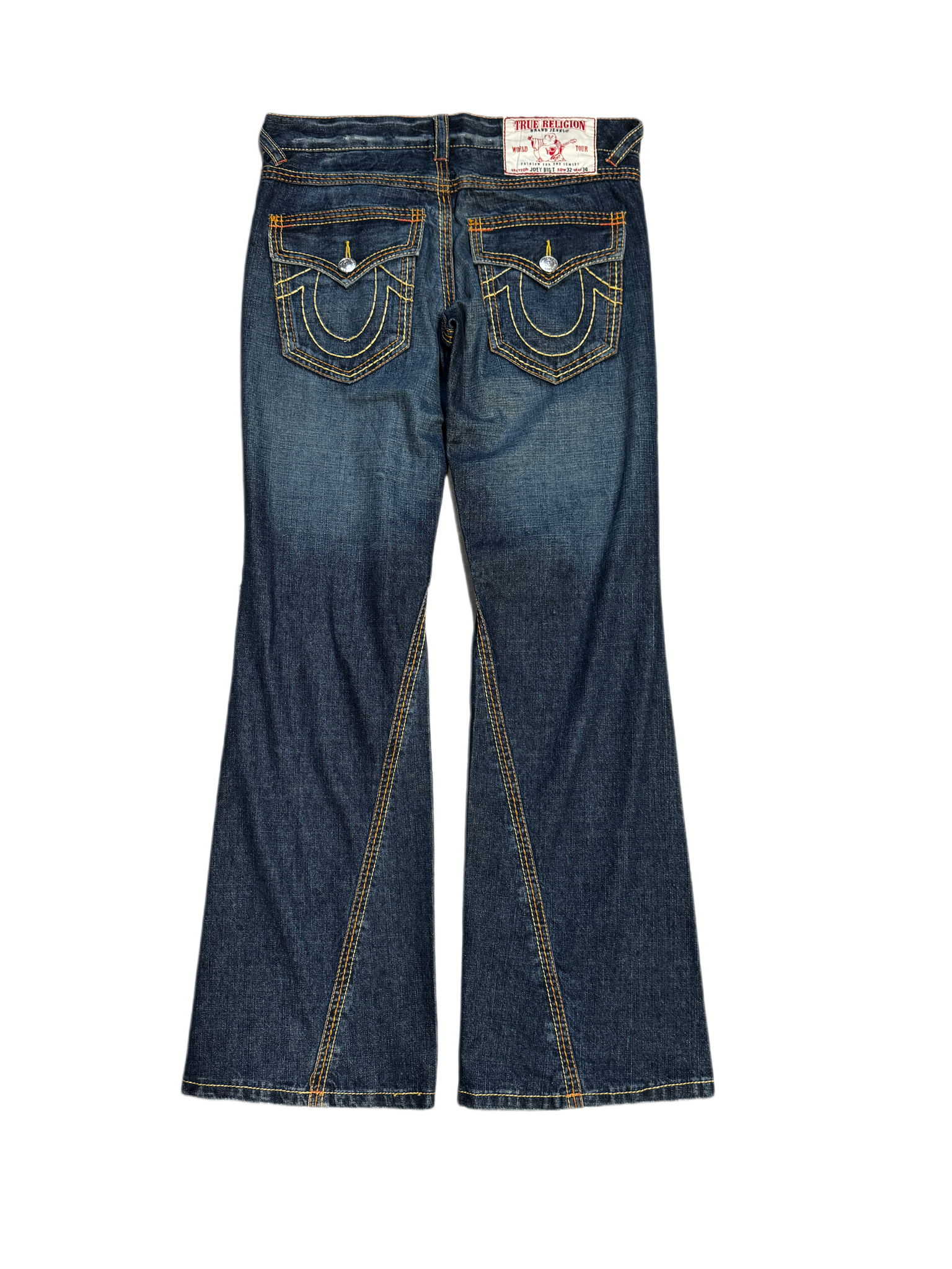 True Religion Flared Washed Denim Jean