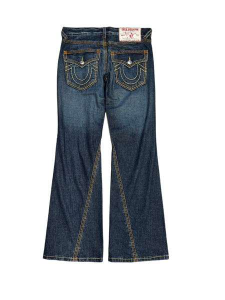 True Religion Flared Washed Denim Jean