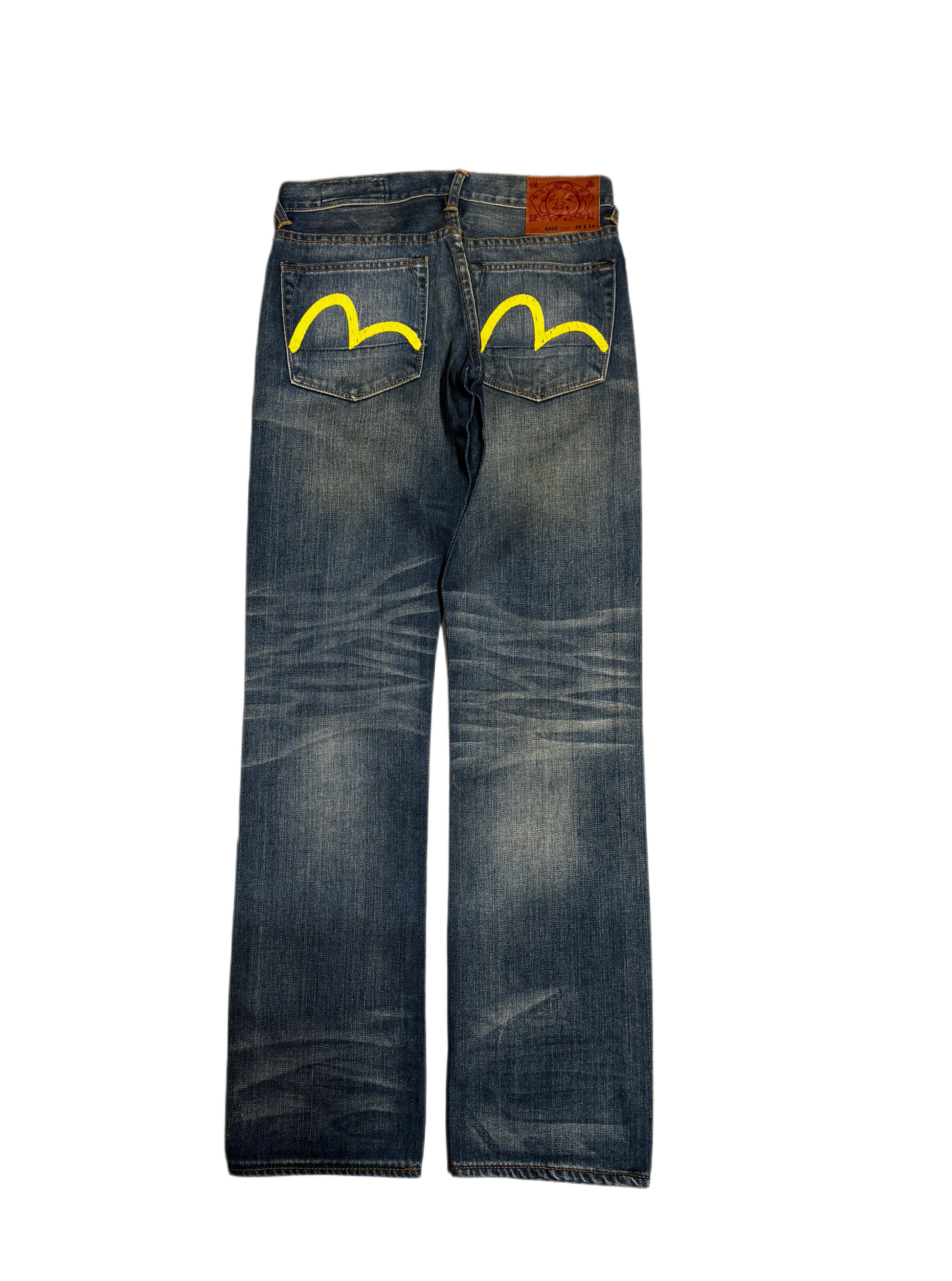 Evisu Yellow Seagull Washed Denim