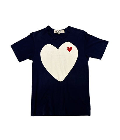 Comme des Garçons Play White Heart Navy Tee