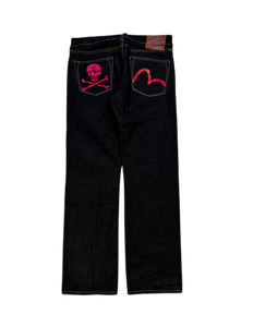 Evisu Skull Bone Seagull Pocket Raw Denim Jean