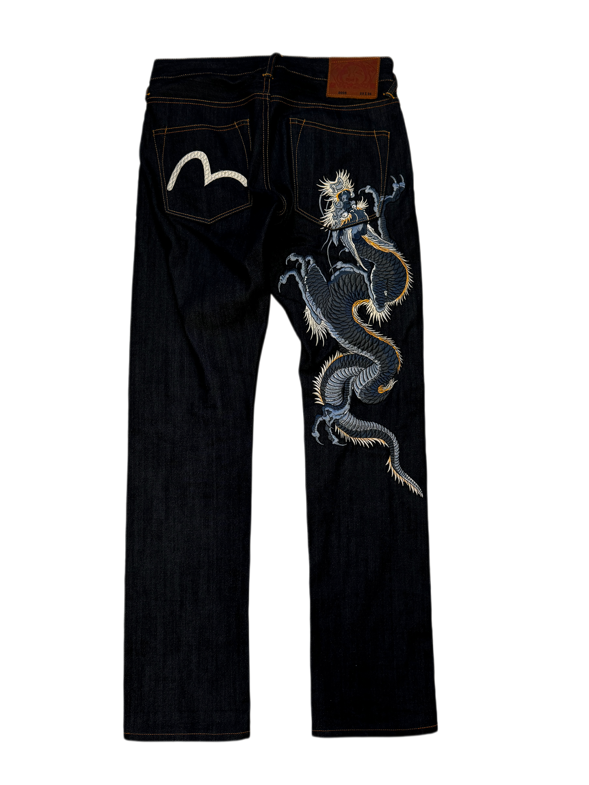 Evisu  Blue Long Dragon Embroidery  Seagull Denim Jean
