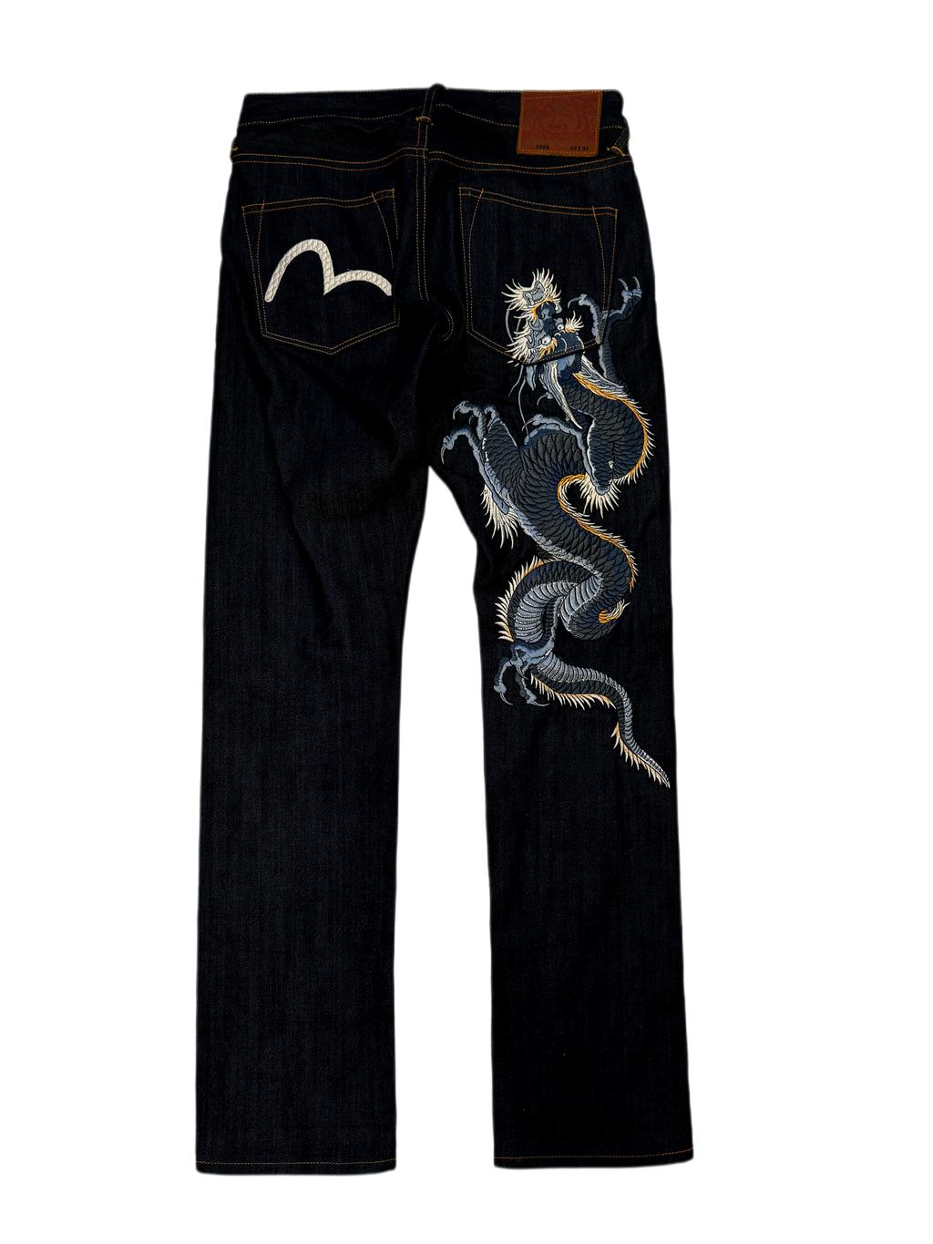 Evisu  Blue Long Dragon Embroidery  Seagull Denim Jean