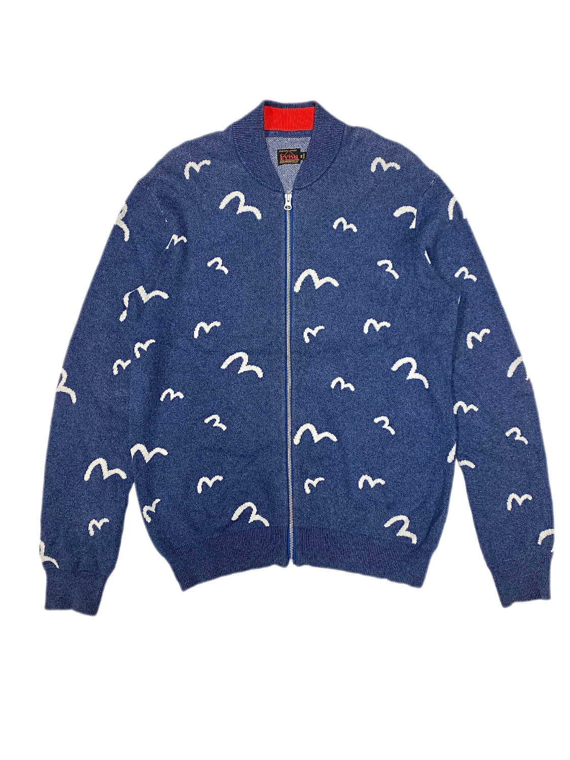 Evisu Seagull Monogram Navy Knitwear Sweater