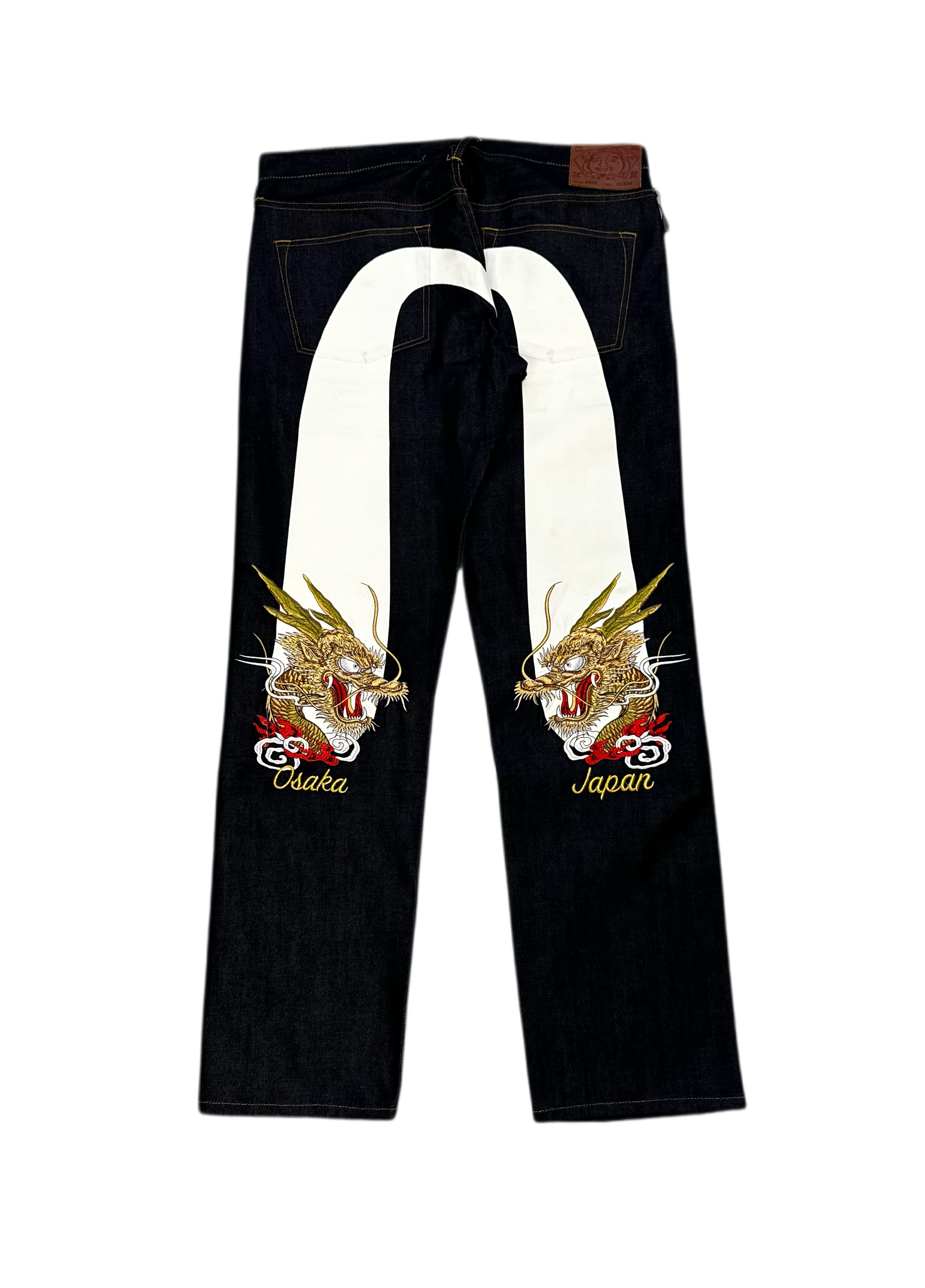 Evisu White Daicock Dragon Jeans