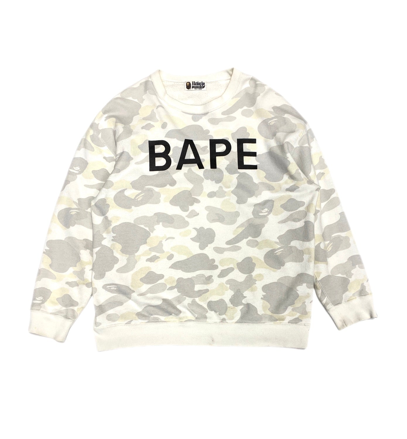 BAPE OG White/Grey Camo Crewneck