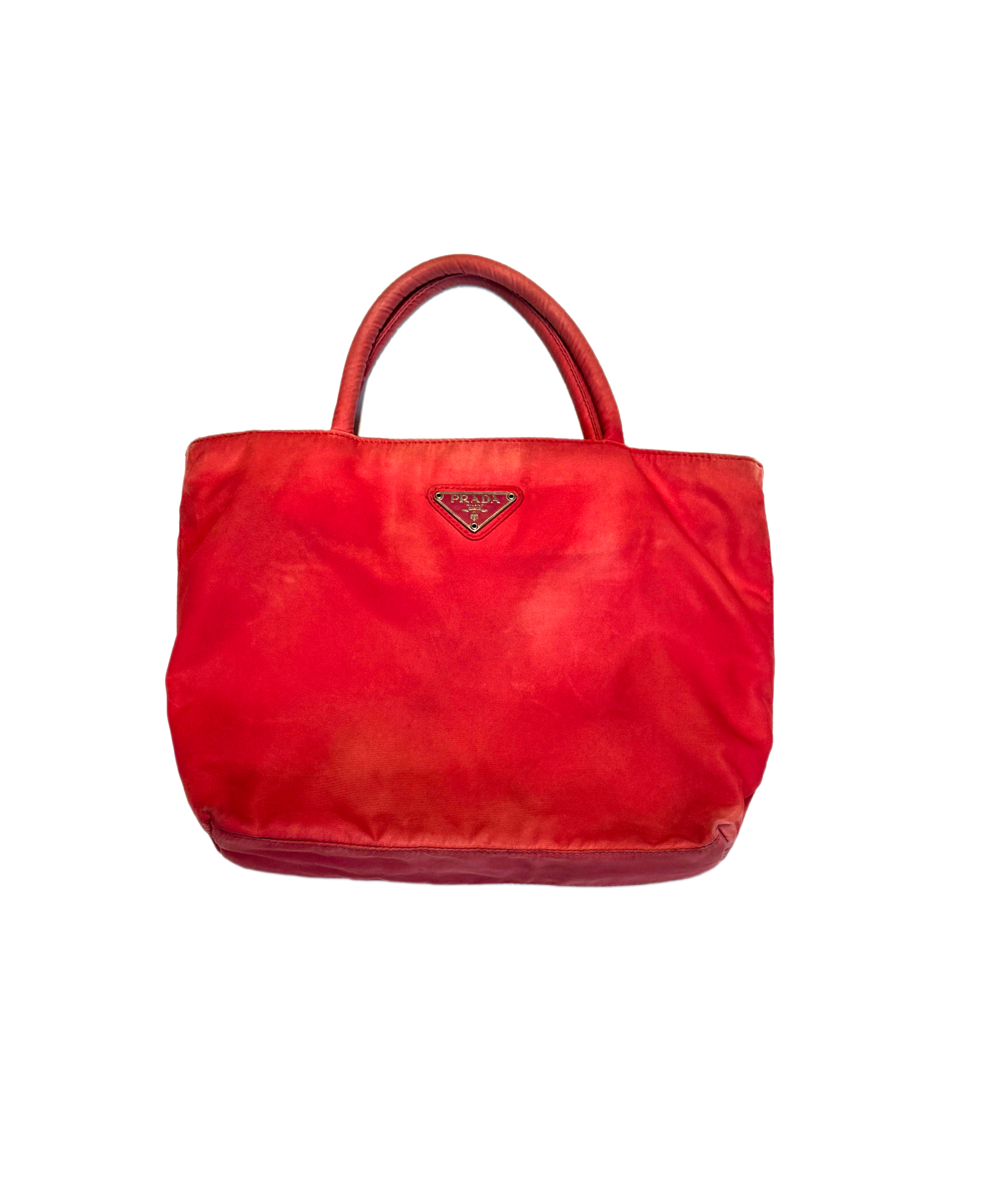 PRADA Vintage Rose Red Mini Tote Bag