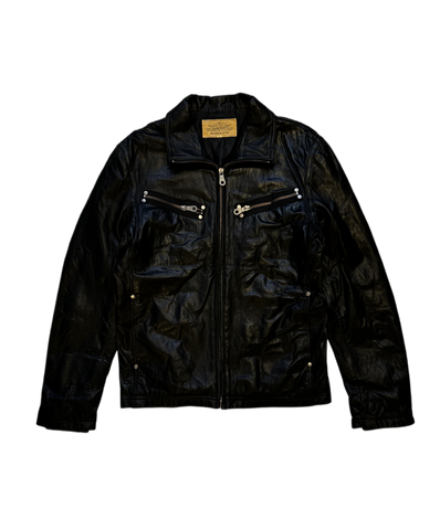 Avirex Black Biker Leather Jacket