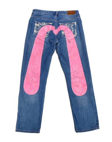 Evisu Washed Pink Daicock Denim Jean