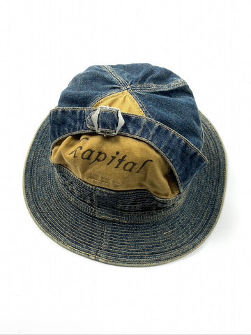 Kapital "The old man and sea" Indigo Bucket Hat
