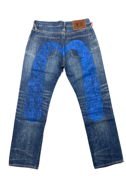 Evisu Blue Daicock Washed Denim Jean