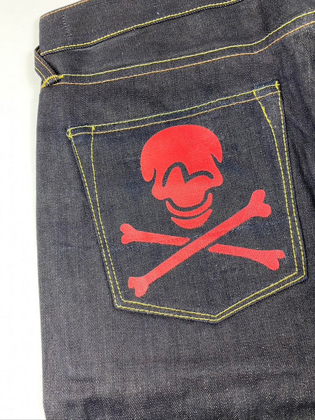 Evisu Skull Bone Seagull Pocket Raw Denim Jean