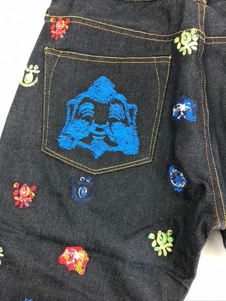 Evisu God Head Monogram Raw Denim